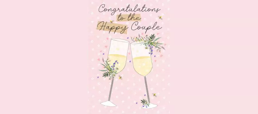 Illustrated Congratulations To The Happy Couple Wedding Card