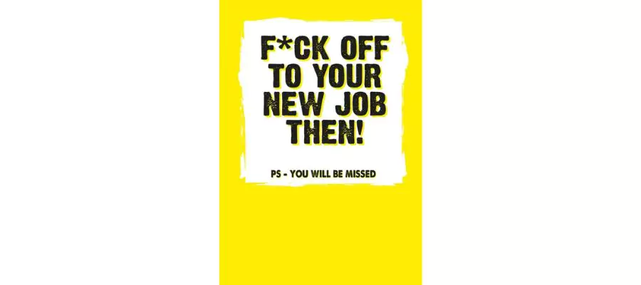 Funny rude new job you will be missed card