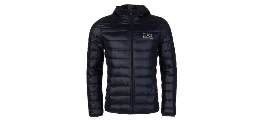 Emporio Armani EA7 Black Hooded Quilted Jacket