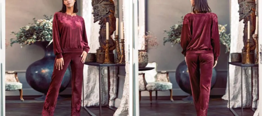 Marjolaine Ruby Velvet Loungewear Set