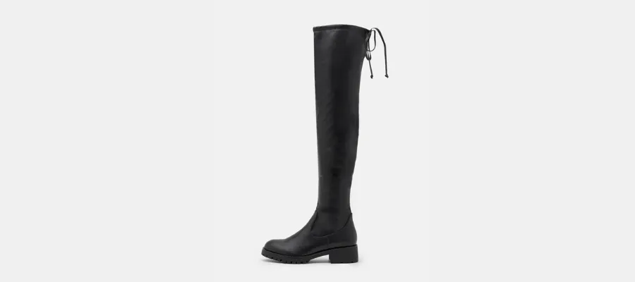 Anna Field wide fit thigh boots - black