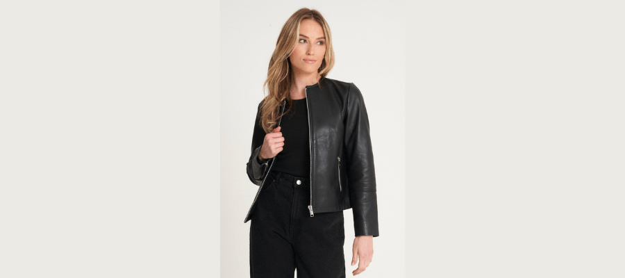 Barneys Originals Minimal Leather Jacket