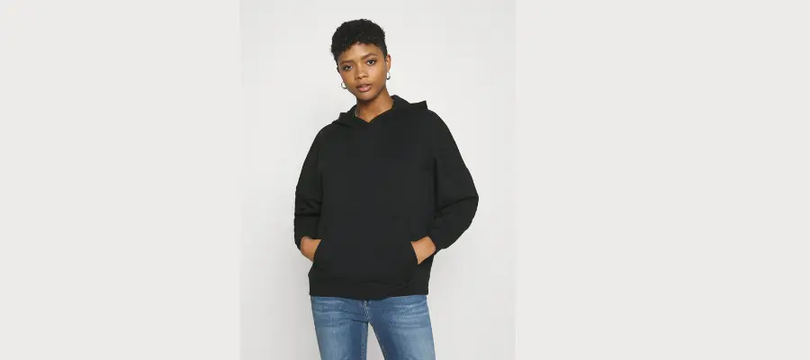 Even&Odd Hoodie Long Without Drawcord And Pocket - Sweatshirt - Black 