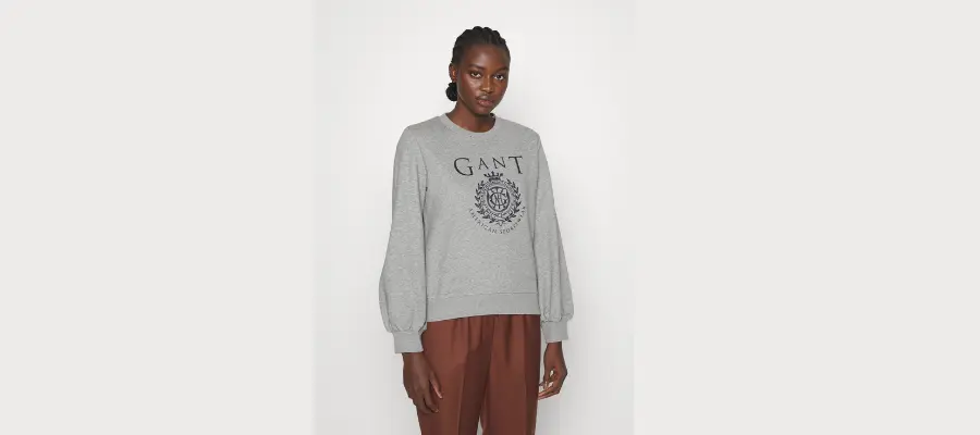 Gant Exclusive Logo Wide Sleeve - Sweatshirt - Grey 