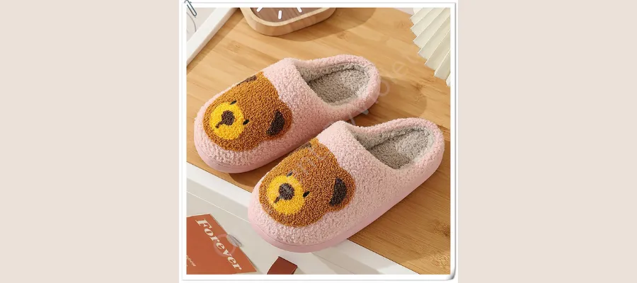 Smiley Face Slippers Fluffy