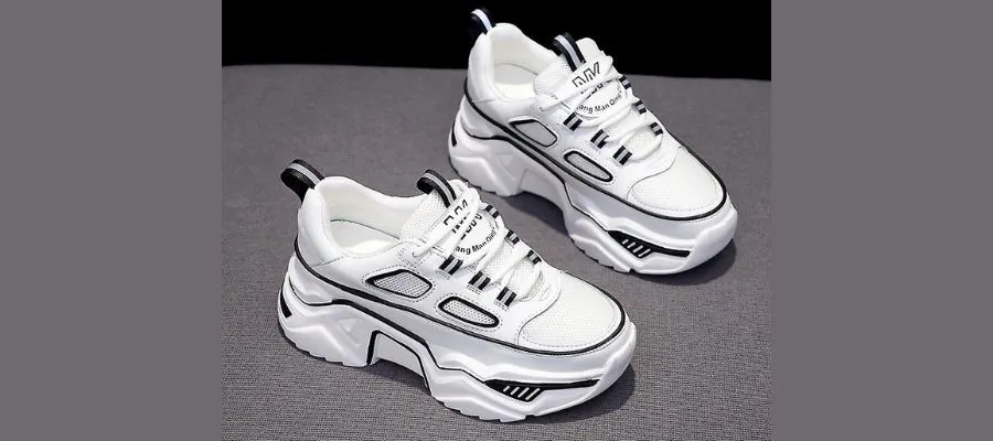 Women’s Chunky Platform Sneakers White Black