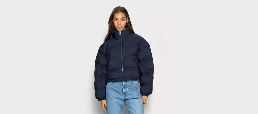 Cropped puffer - winter jacket - blue