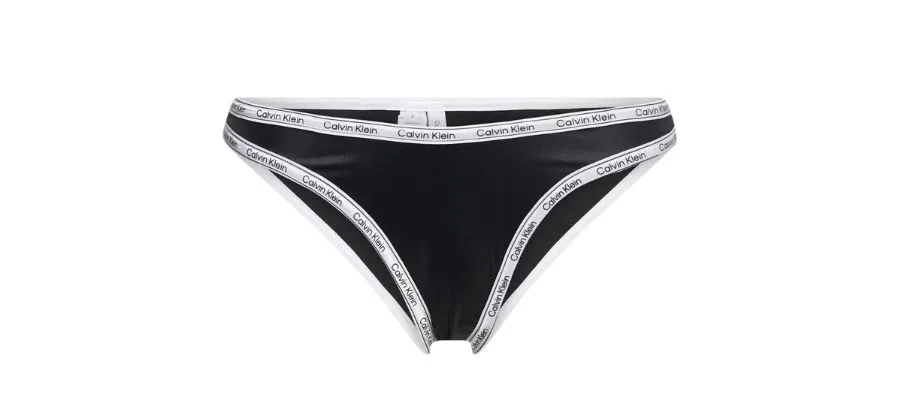 Calvin Klein Swimwear High Leg Cheeky - Bikini bottom - black 