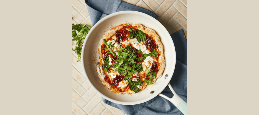 DIY Pizza Spinach With Goats’ Cheese 