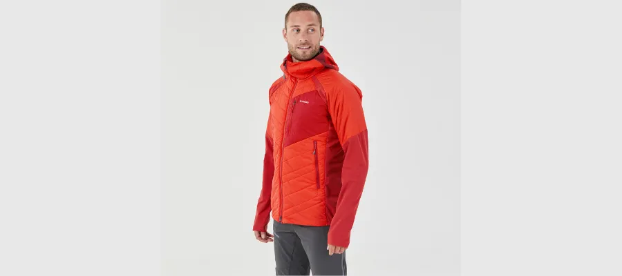 Men’s quilted jacket mountaineering with synthetic hybrid