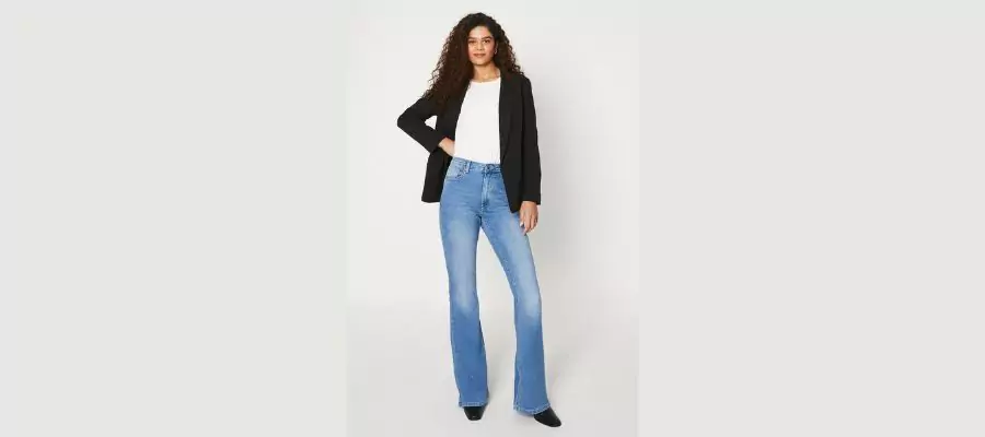 Tall Side Split Stretch Flared Jeans