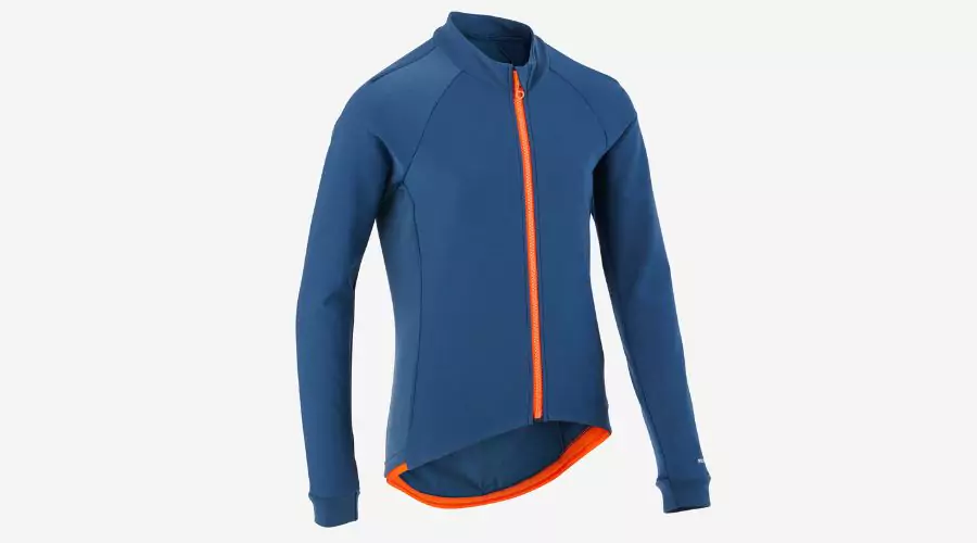 Children's Cycling Jacket 500 Blue/Orange