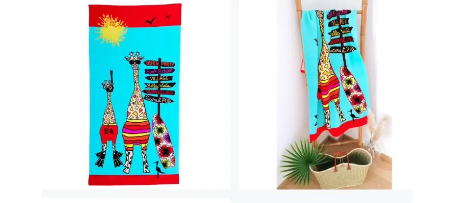 Giraffe microfiber beach towel