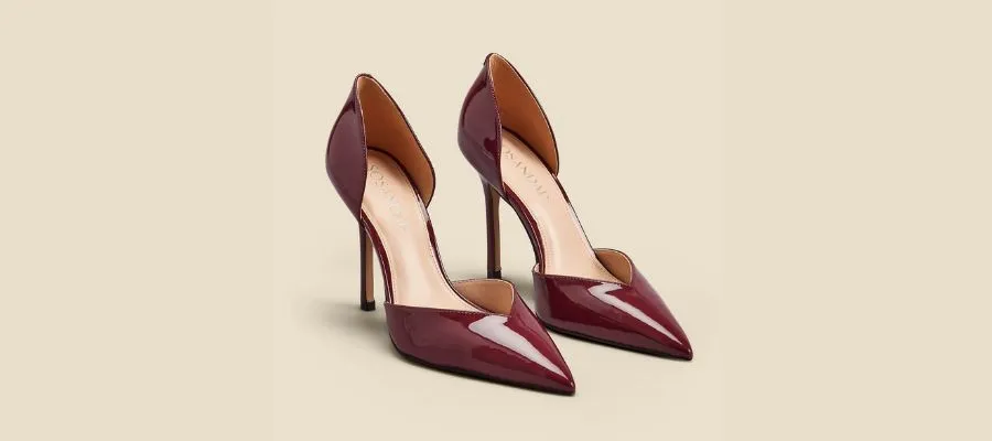 Leather Patent Stiletto Heel Court Shoes
