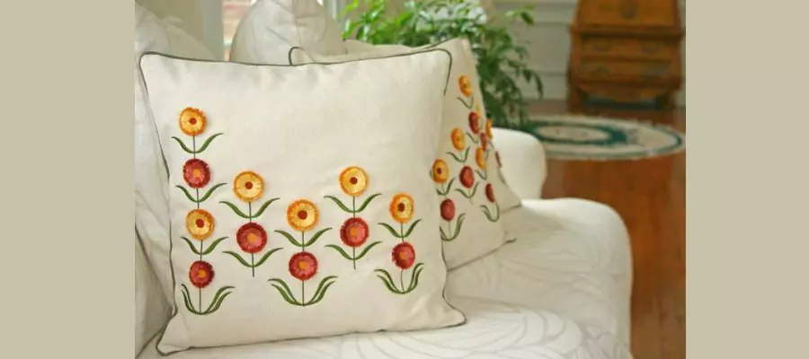 Cushions with flowers
