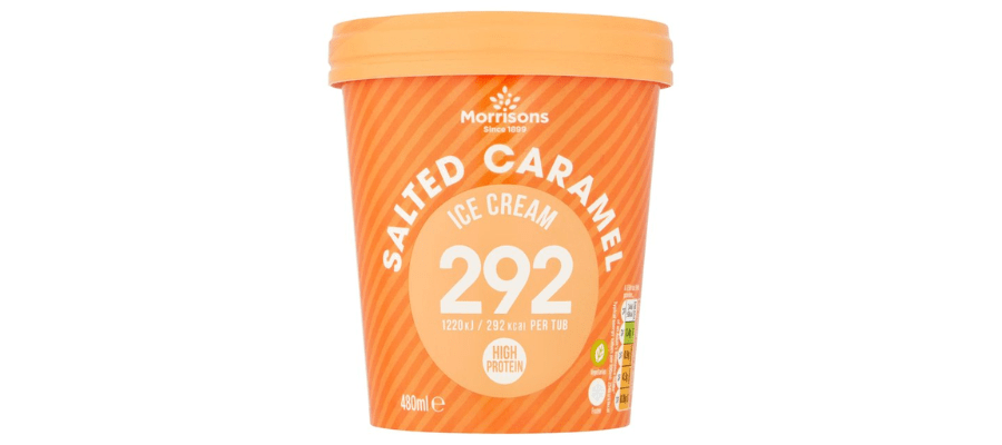 Morrisons Low-Calorie High Protein Salted Caramel Ice Cream