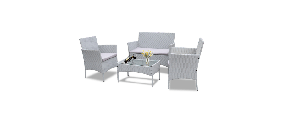 Rattan Garden Furniture Set with Table