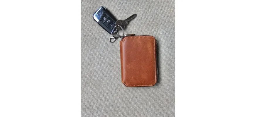 Keychain Wallet, Leather Cardholder