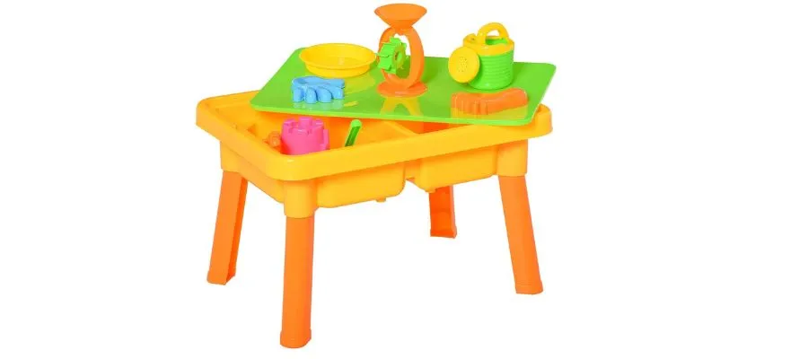 Kids Sand and Water Play Table Sand Pit With Toy - Yellow