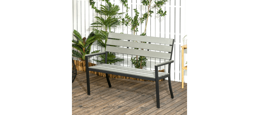 2 Seater Garden Loveseat With Steel Frame 