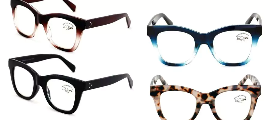 2 Pairs Oversized Glasses Blue Light Blocking, Anti UV Glare