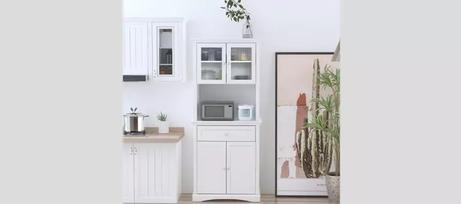 4 Doors Kitchen Cupboard Storage Cabinet with Drawer 