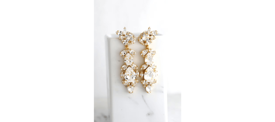 Bridal Long Chandelier Earrings