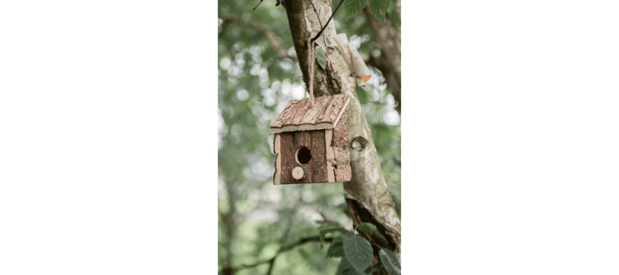 Garden Bird Wooden Nesting House - Brown 