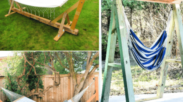 Garden hammock with stand and canopy