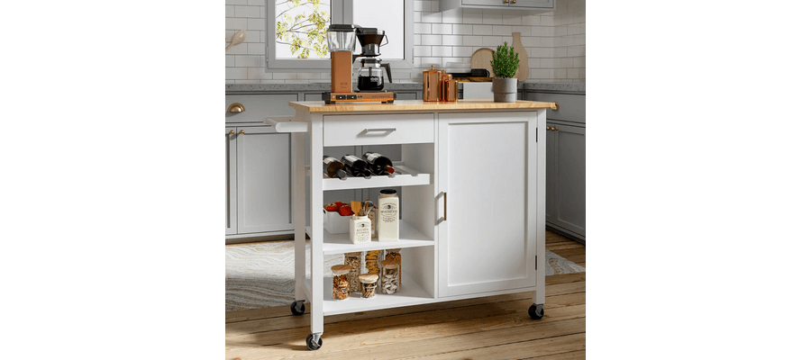 Kitchen Trolley With Drawers and Cabinet 