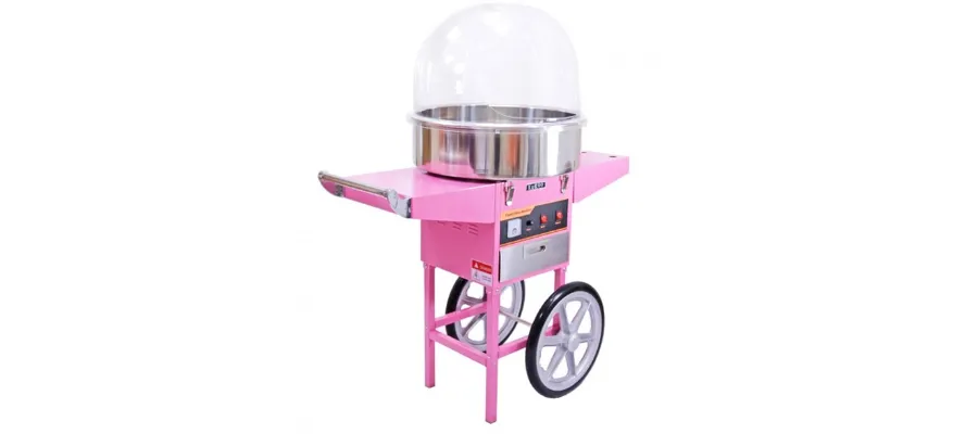 Kukoo Candy Floss Machine With Cart and Protective Dome - Pink