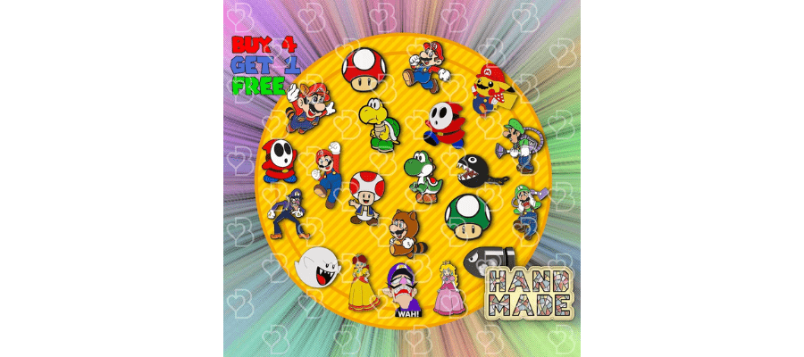 Super Mario Gaming Enamel Pins Anime Pin Set