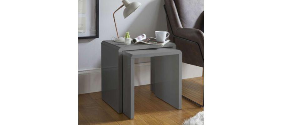 Grey Gloss Set of 2 Nest of Tables