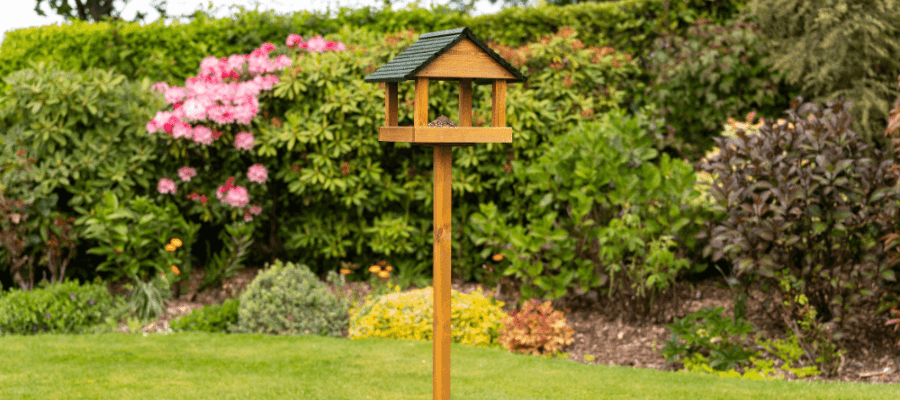 Wooden bird tables for gardens 