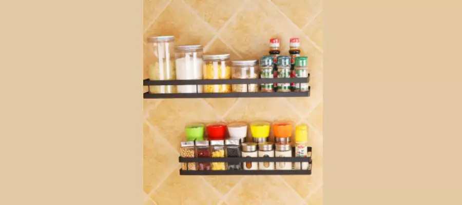 Kitchen Spice Rack Seasoning Bottle Organiser - Black / 50cm by Livingandhome
