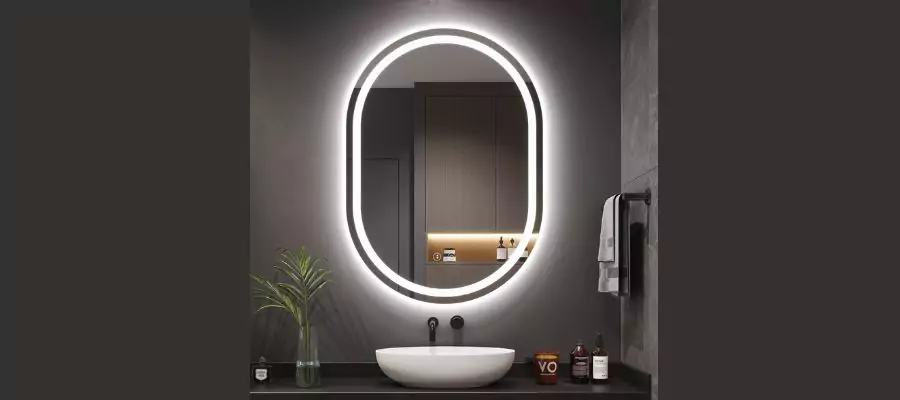 Oval with Light Wall Mounted anti-fog