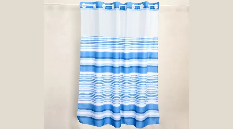 Hookless Striped Shower Curtain With Liner