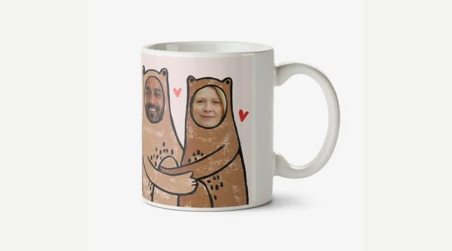 Illustrated Love You Beary Much Face In Hole Photo Upload Mug
