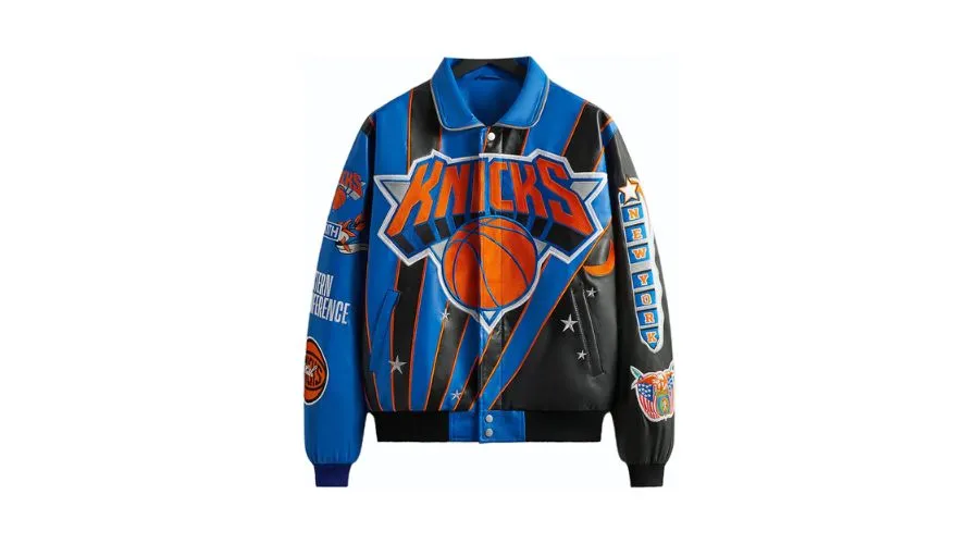 Kith x Jeff Hamilton New York Knicks Leather Varsity Jacket