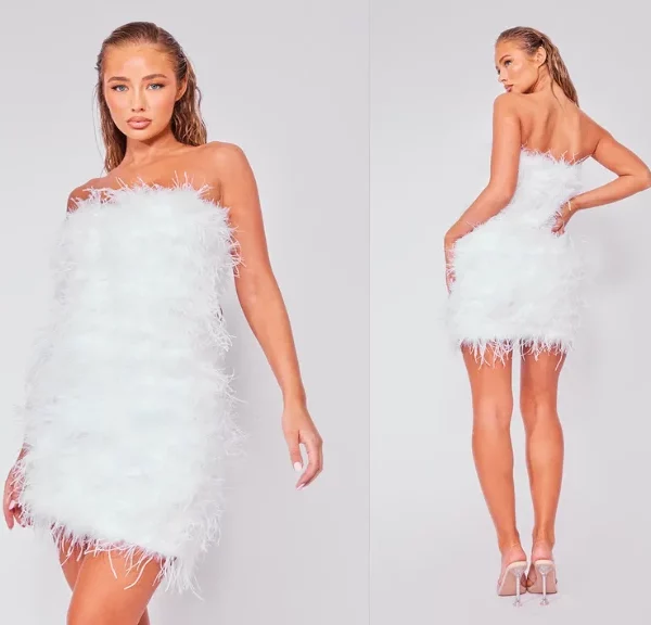 Luxury Feather Dresses For Evening Events
