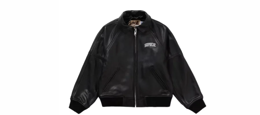 Supreme Schott Martin Wong 8 Ball Leather Varsity Jacket