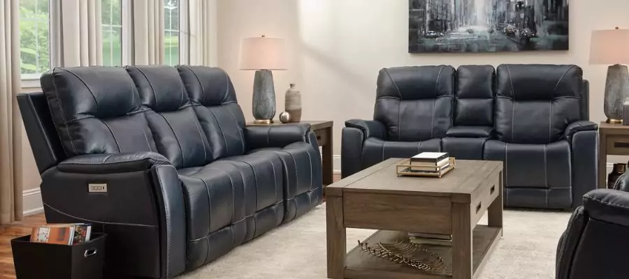 Leather Power Sofa and Console Loveseat Set