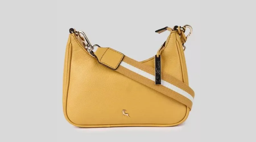 'Bella Toscana' Real Leather Crossbody Bag with Webbing Strap