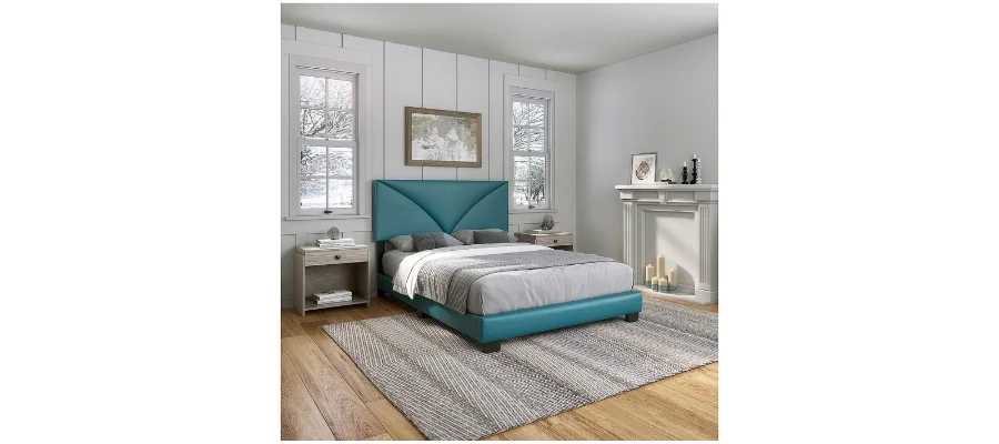 Boyd Sleep Cornerstone Faux Leather 4-Slat Twin Bed Frame | HerMagic