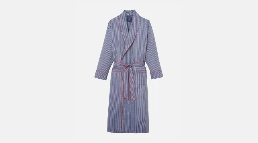 Winchester Stripe Crisp Cotton Dressing Gown