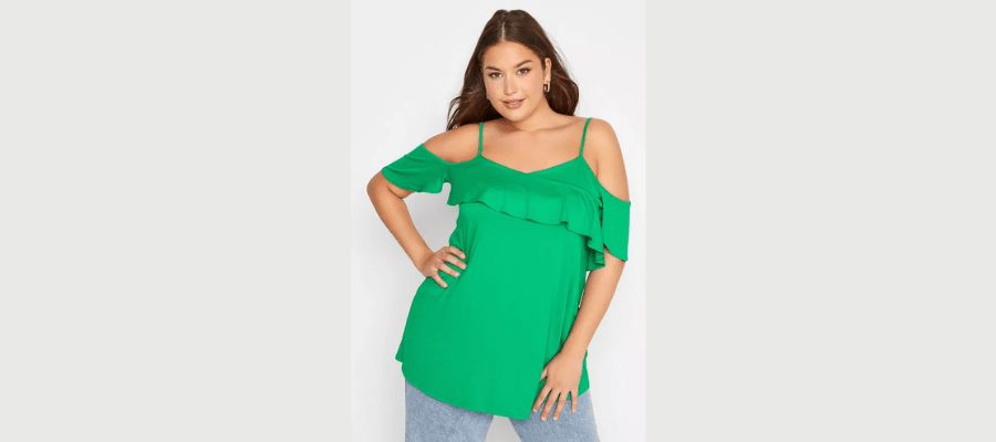 Yours Frill Cold Shoulder Top - £17.99
