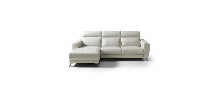 Salma Electric Relax Chaise Longue Left Side White sofa | Hermagic