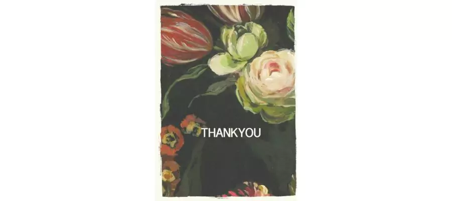 Illustrated Flowers Thank You Card