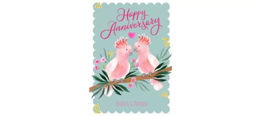 Okey Dokey Birds Sweet Anniversary Card