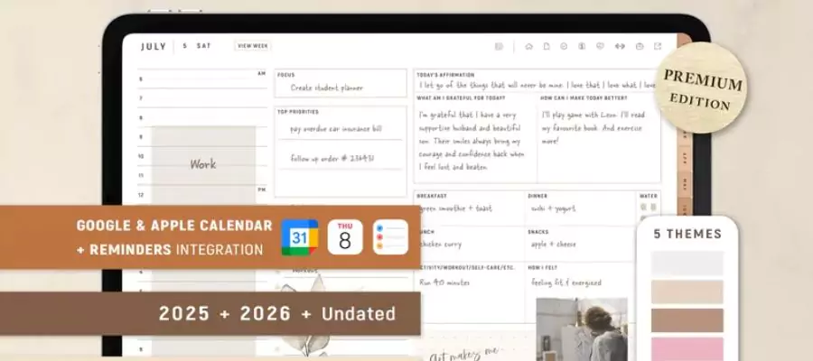 Digital Planner 2025 2026 & Undated – GoodNotes & Notability Compatible